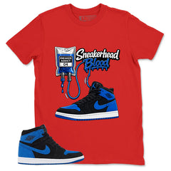 Blue Royal Reimagined 1s Zadago Shirt Sneakerhead Blood Graphic