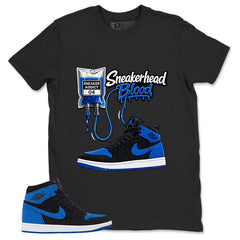 Blue Royal Reimagined 1s Zadago Shirt Sneakerhead Blood Graphic