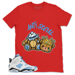 Blue UNC Home 6s Zadago Shirt Anti Social Graphic