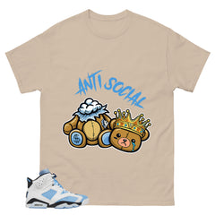 Blue UNC Home 6s Zadago Shirt Anti Social Graphic