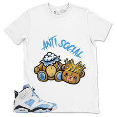 Blue UNC Home 6s Zadago Shirt Anti Social Graphic