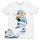 Blue UNC Home 6s Zadago Shirt Baseball Play Hard Bear Graphic