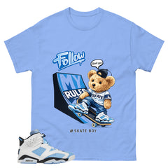 Blue UNC Home 6s Zadago Shirt Skate Boy Graphic