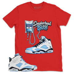 Blue UNC Home 6s Zadago Shirt Sneakerhead Blood Graphic