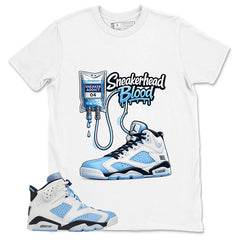 Blue UNC Home 6s Zadago Shirt Sneakerhead Blood Graphic