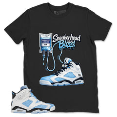 Blue UNC Home 6s Zadago Shirt Sneakerhead Blood Graphic
