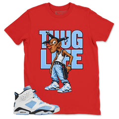 Blue UNC Home 6s Zadago Shirt Thug Life Graphic