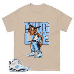 Blue UNC Home 6s Zadago Shirt Thug Life Graphic