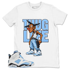 Blue UNC Home 6s Zadago Shirt Thug Life Graphic