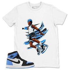 Blue UNC Toe 1s Zadago Shirt Air Ball Graphic
