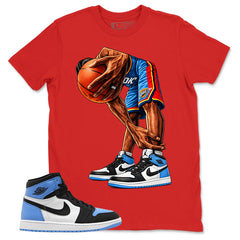 Blue UNC Toe 1s Zadago Shirt Ball Time Graphic