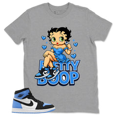 Blue UNC Toe 1s Zadago Shirt Betty Boop Graphic