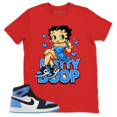 Blue UNC Toe 1s Zadago Shirt Betty Boop Graphic