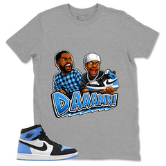 Blue UNC Toe 1s Zadago Shirt Daaamn Sneaker Graphic
