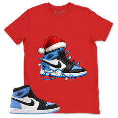 Blue UNC Toe 1s Zadago Shirt Kickmas Graphic