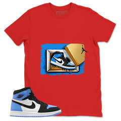 Blue UNC Toe 1s Zadago Shirt New Kicks Graphic