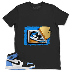 Blue UNC Toe 1s Zadago Shirt New Kicks Graphic