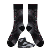 Bordeaux Sneaker Match Socks ā Air Jordan 7 Retro Bordeaux 2011 Inspired Mid-Calf Crew Socks