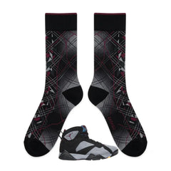 Bordeaux Sneaker Match Socks – Air Jordan 7 Retro Bordeaux 2011 Inspired Mid-Calf Crew Socks