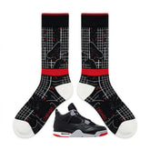 Bred Reimagined Socks ā Air Jordan 4 Inspired Mid-Calf Unisex Crew Socks