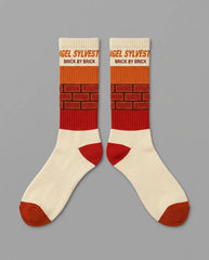 Brick By Brick Sneaker Match Socks – Nigel Sylvester x Air Jordan 4 Retro OG SP Inspired Mid-Calf Crew Socks
