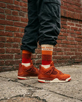 Brick By Brick Sneaker Match Socks ā Nigel Sylvester x Air Jordan 4 Retro OG SP Inspired Mid-Calf Crew Socks