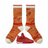 Brick By Brick Socks ā Nigel Sylvester x Air Jordan 4 OG SP Inspired Mid-Calf Unisex Crew Socks