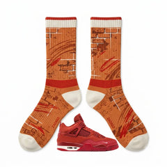 Brick By Brick Socks – Nigel Sylvester x Air Jordan 4 OG SP Inspired Mid-Calf Unisex Crew Socks