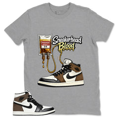 Brown Dark Mocha 1s Zadago Shirt Sneakerhead Blood Graphic