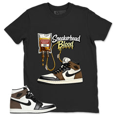 Brown Dark Mocha 1s Zadago Shirt Sneakerhead Blood Graphic