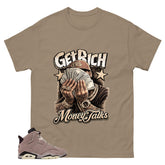 Brown Smoky Mauve 6s Zadago Shirt Get Rich Money Talk Graphic