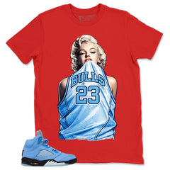 Graphic Tee Bull 23 Girl Shirt - Matching Air Jordan 5 Retro SE UNC