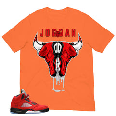 Graphic Tee Bull Head Jordan Shirt Match 5s Raging Bull