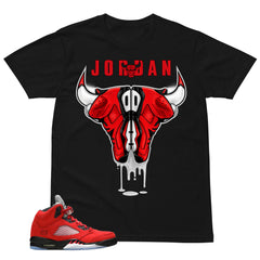 Graphic Tee Bull Head Jordan Shirt Match 5s Raging Bull