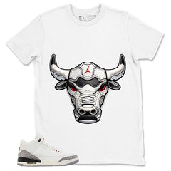 Bull Jordan Head Shirt - Match Jordan 3 White Cement Reimagined