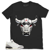 Bull Jordan Head Shirt - Match Jordan 3 White Cement Reimagined