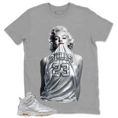 Bulls 23 Girl Shirt - Match Air Jordan 6 x Paris Saint-Germain Metallic Silver