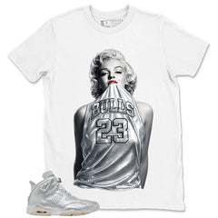 Bulls 23 Girl Shirt - Match Air Jordan 6 x Paris Saint-Germain Metallic Silver