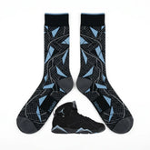 Chambray Sneaker Match Socks ā Air Jordan 7 Retro 2006 Chambray Inspired Mid-Calf Crew Socks