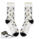 Champagne Sneaker Match Socks ā Air Jordan 7 Retro Champagne Inspired Mid-Calf Crew Socks