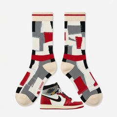 Chicago Shadow Sneaker Match Socks – Union LA x Jordan 1 Inspired Mid-Calf Crew Socks