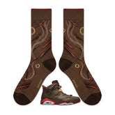 Cigar Sneaker Match Socks ā Air Jordan 6 Retro Cigar Inspired Mid-Calf Unisex Crew Socks