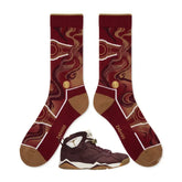 Cigar Sneaker Match Socks ā Air Jordan 7 Retro Cigar Inspired Mid-Calf Crew Socks