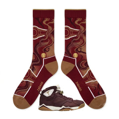 Cigar Sneaker Match Socks – Air Jordan 7 Retro Cigar Inspired Mid-Calf Crew Socks