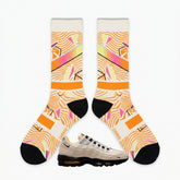 Club 58 Sneaker Match Socks ā SB Air Max 95 Sail & Laser Orange Inspired Mid-Calf Crew Socks