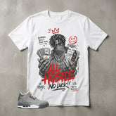 Cool Grey 3s Zadago Shirt All Hustle No Luck Graphic