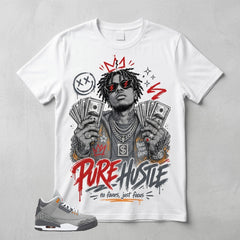 Cool Grey 3s Zadago Shirt Pure Hustle Graphic