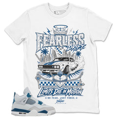 Cream Military Blue 4s Zadago Shirt Fearless Drip Graphic
