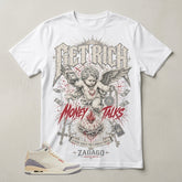 Cream Muslin 3s Zadago Shirt Get Rich Money Talk Graphic
