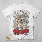 Cream Muslin 3s Zadago Shirt Get Rich Play Money Graphic